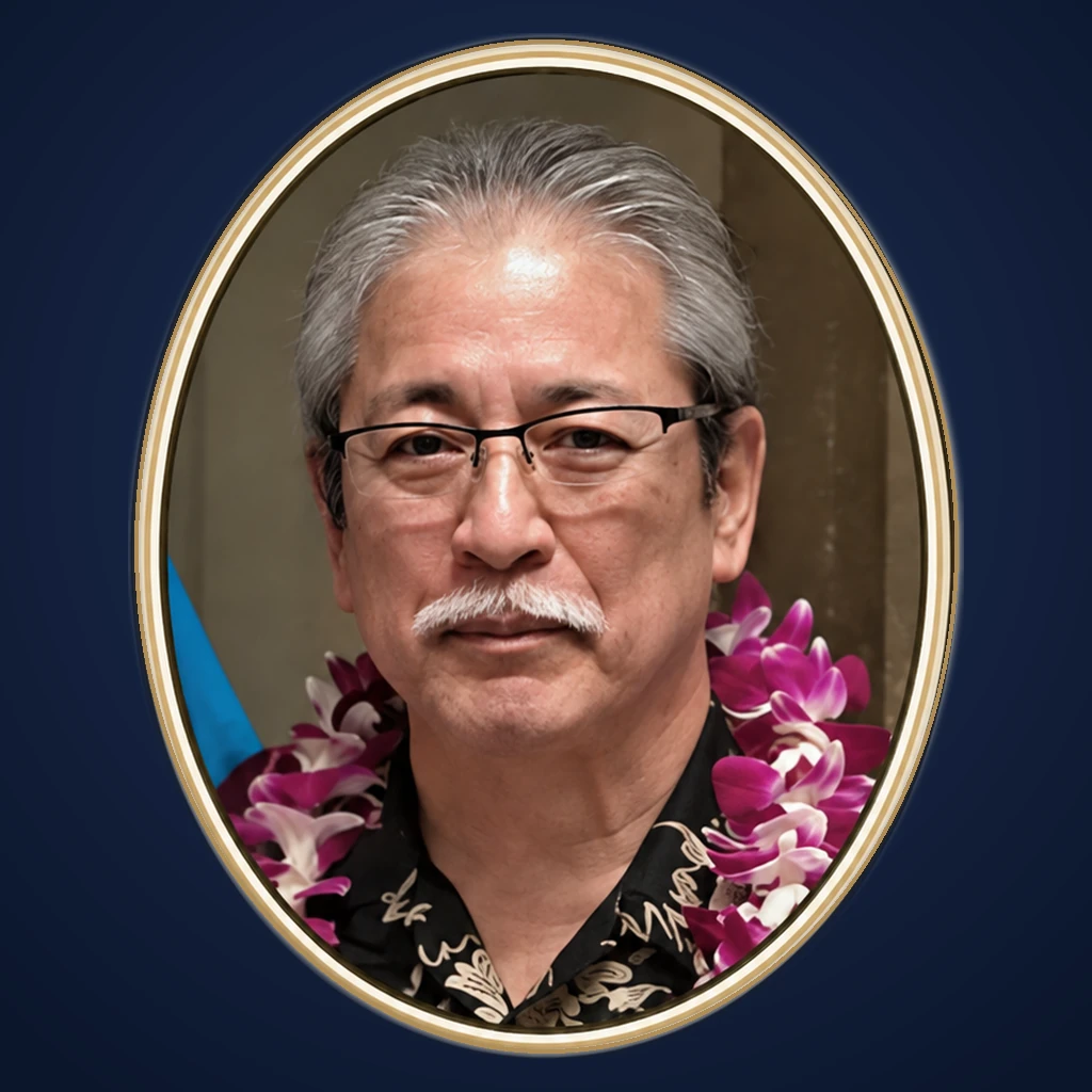Official portrait of Wayne Higa, Minister of Finance & Technology, Polynesian Kingdom of Atooi